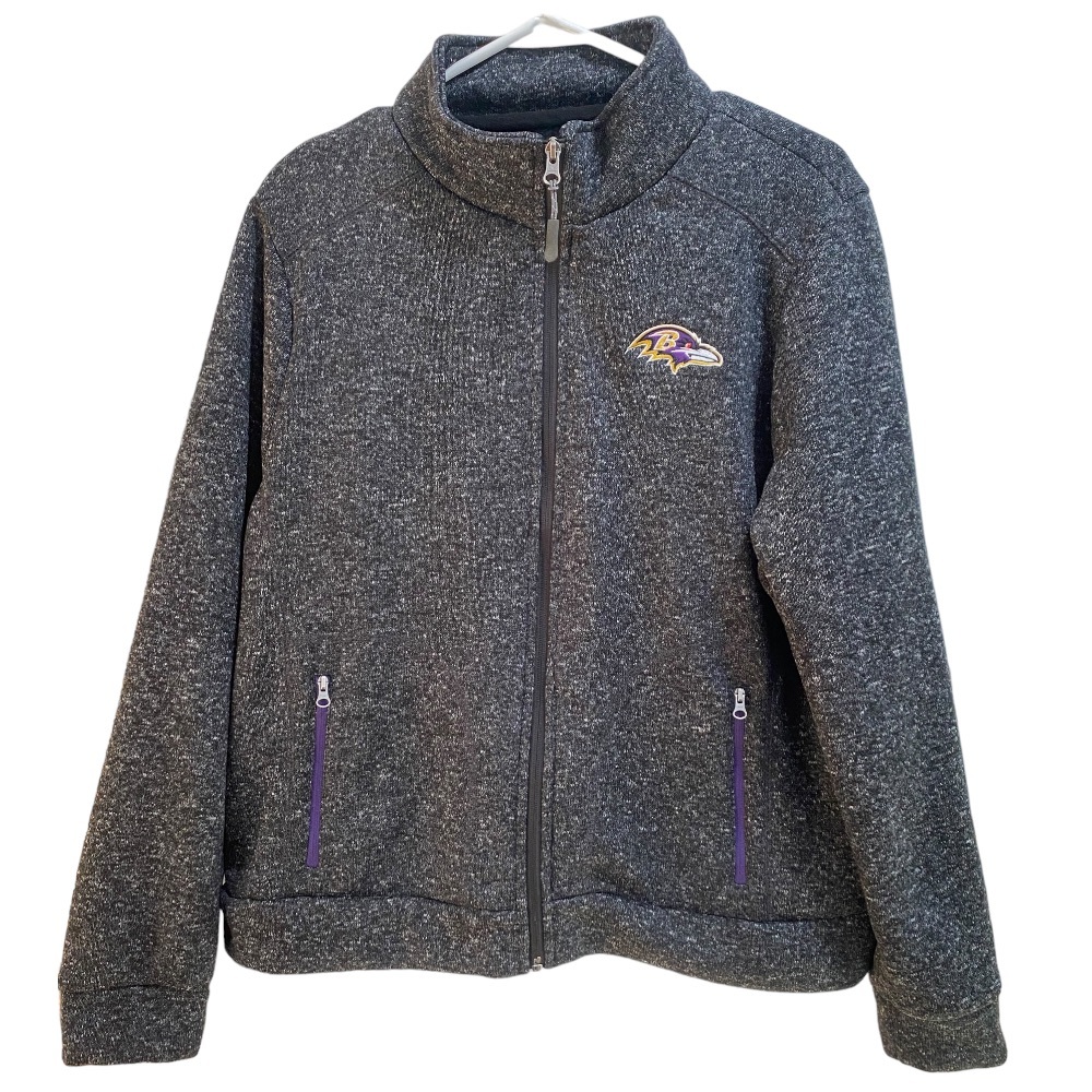 Women’s NFL Baltimore Ravens Zip Up Coat size‎ XL Dark Gray & Purple